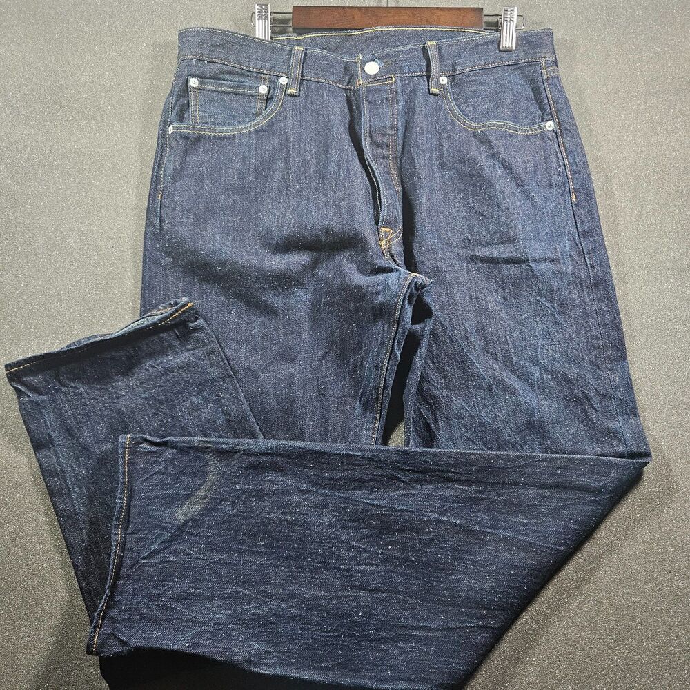 Levi’s 501 Jeans Men’s 36x34 Dark Blue Button Fly Classic Straight Denim